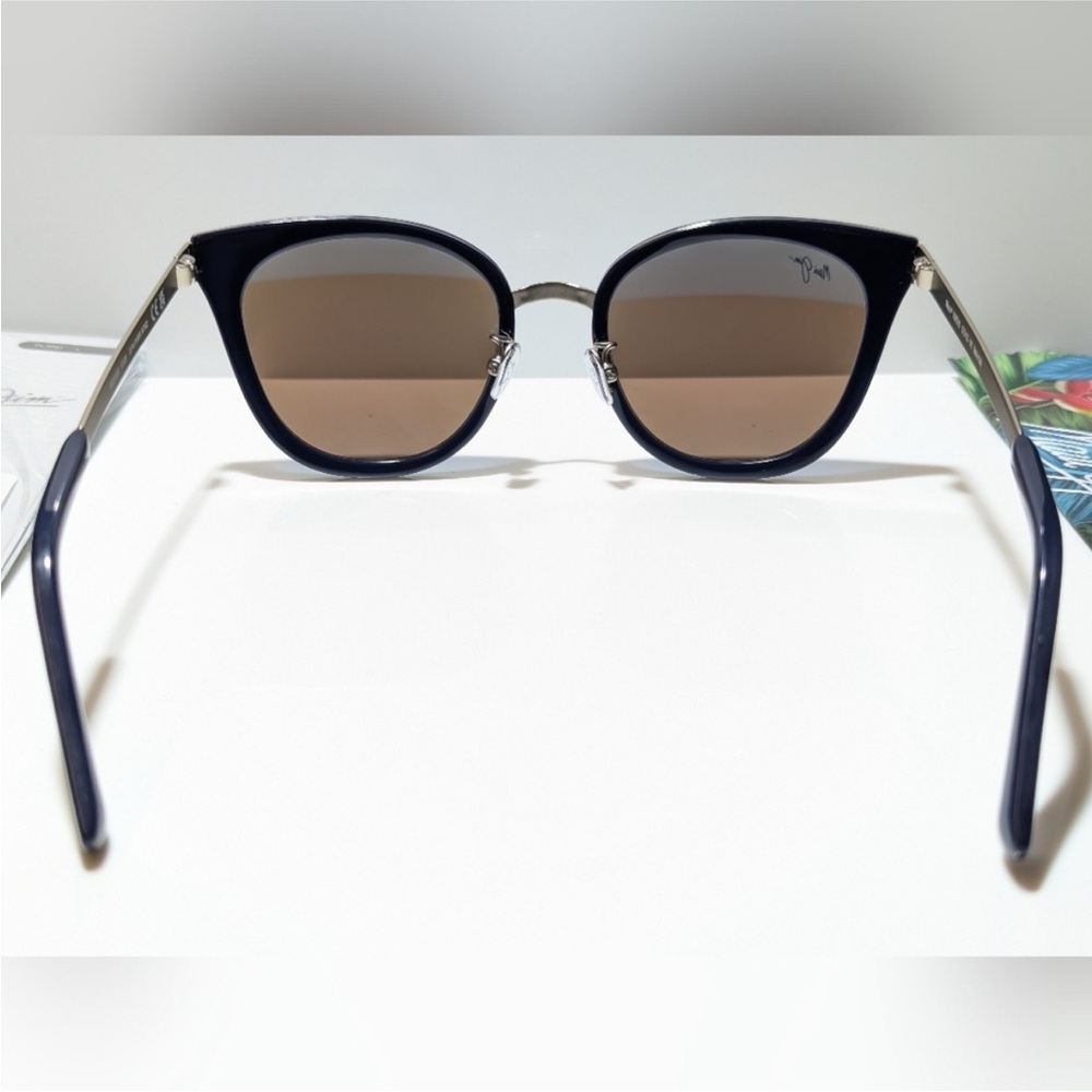 NEW Maui Jim Polarized Wood Rose in Navy with Blue Hawaii Glass Lenses - Picture 5 of 11